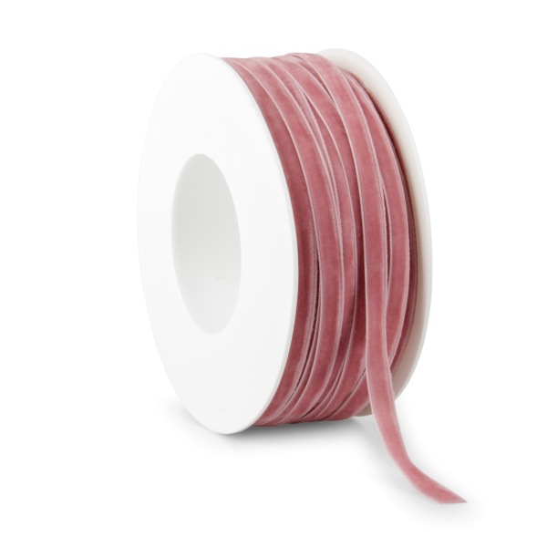 Samtband &quot;Velvet&quot; altrosa 5mm 50m 3634-5-50-246