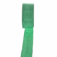Taftband mit Drahtkante - Apfelgr&uuml;n - breit - Geschenkband - Dekoband - Schleifenband - ca. 40 mm Breite - 25 m L&auml;nge - 3330-40-25-355