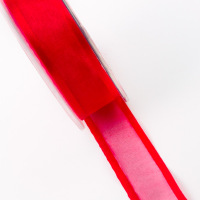 Organzaband mit Satinkante rot - 25 mm Breite auf 25 m Rolle - 50025 306-R 025