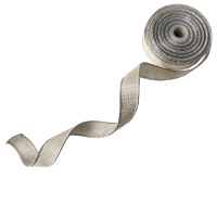 Baumwollband mit Silberkante - ca. 25mm Breite - 10m L&auml;nge -