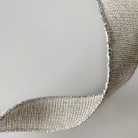 Baumwollband mit Silberkante - ca. 25mm Breite - 10m L&auml;nge -