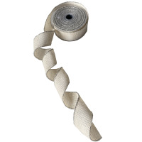 Baumwollband mit Silberkante - ca. 40mm Breite - 10m L&auml;nge -natur-silber - 99113-40-10-001
